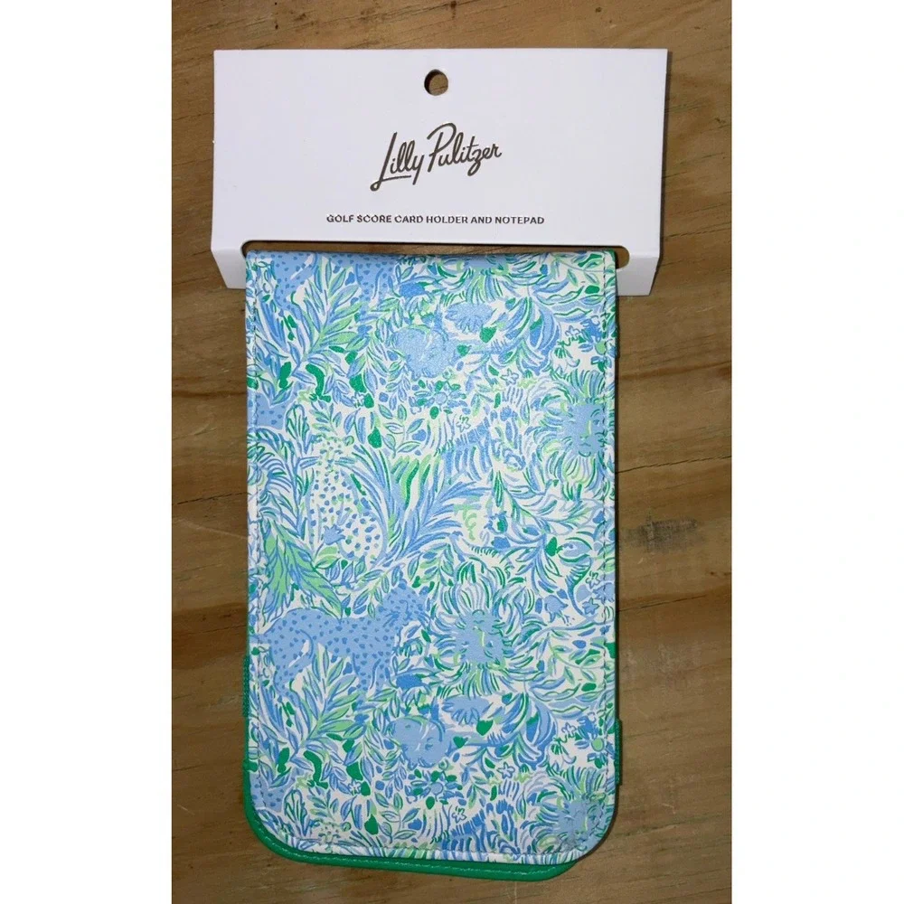 New Lilly Pulitzer Dandy Lions Golf Score Card Holder Cover With Notebook